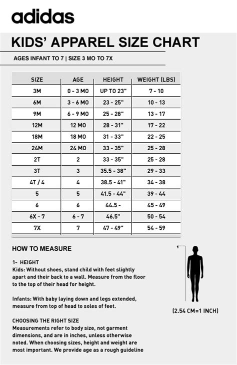 adidas youth medium size chart